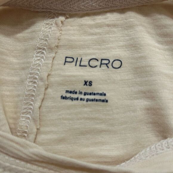 Pilcro by Anthropologie Beige Textured Slub Tee Shirt XS | Casual Soft Neutral B - Picture 3 of 4